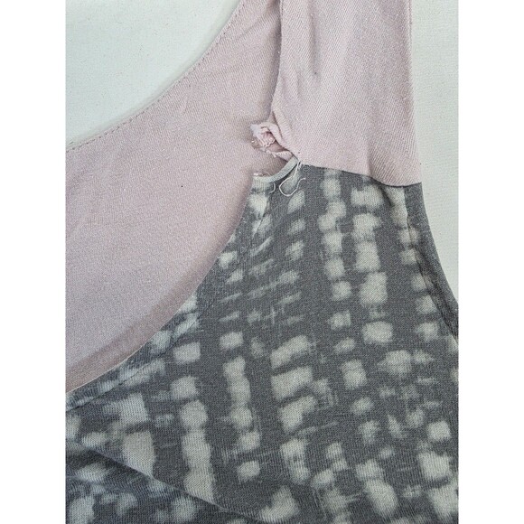 SECRET TREASURES GRAY PINK ABSTRACT SCOOP TANK TOP L - Picture 4 of 6